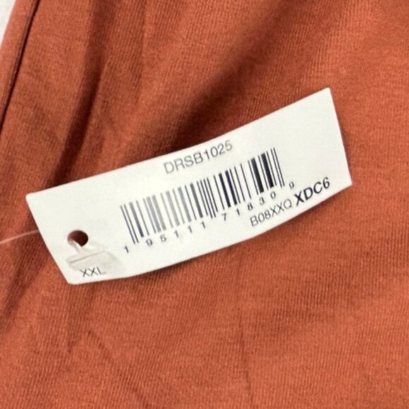 XXL Rust Long Sleeve Tunic Top Minimalist Boho Lounge Aesthetic Oversized Blouse - Picture 8 of 10